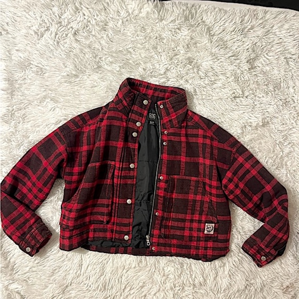 BDG Plaid Snapfront Trucker Jacket